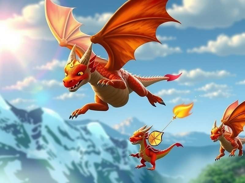 Darjeeling Dragons game screenshot showing dragons participating in a Diwali celebration